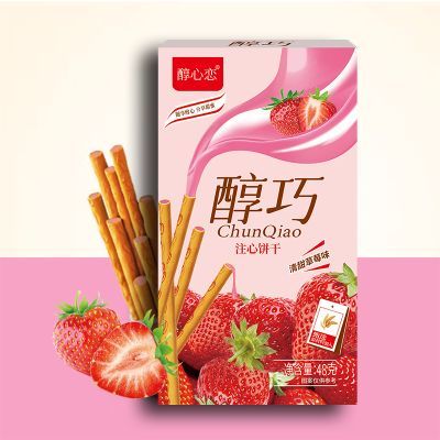 醇巧注心饼干夹心巧克力棒草莓抹茶解馋休闲零食追剧宿舍办公室