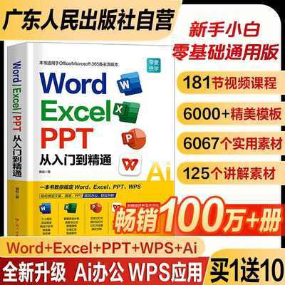 新版Word Excel PPT AI从入门到精通办公office21版教程规格可选
