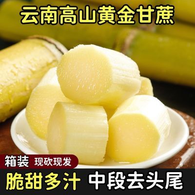 云南黄金甘蔗薄皮新鲜正宗当季水果现砍汁多整箱脆甜清仓黄皮爆汁