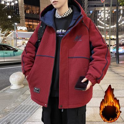 新款冬季男款棉衣外套棉服粒绒港风加棉加厚保暖连帽