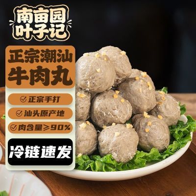 南亩园正宗潮汕牛肉丸汕头潮州特产手工牛筋丸子火锅烧烤食材批发
