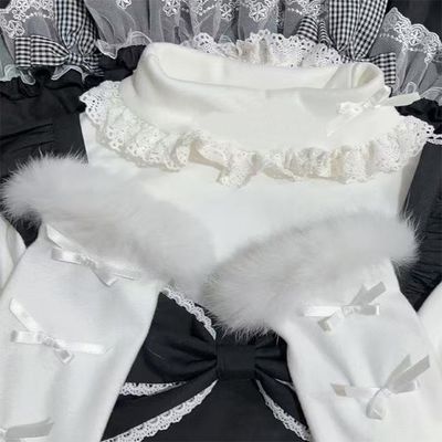 秋冬款lolita内搭长袖德绒保暖上衣柔软亲肤爆款洛丽塔