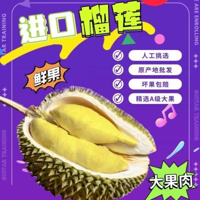 【大促】新鲜现摘泰国进口金枕榴莲带壳鲜果热带水果批发顺丰包邮