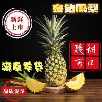 海南现摘金钻凤梨整箱手撕无眼大菠萝当季多汁酸甜美味酸甜包邮