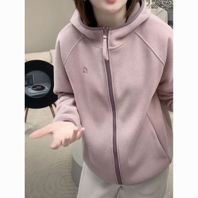 加厚保暖防风连帽外套女士秋冬新款休闲百搭夹克上衣