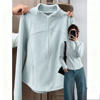 立领外套女秋冬季加绒加厚保暖冲锋衣抓绒内胆校服内搭神器