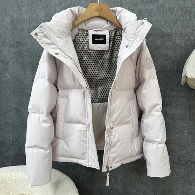 白鹅绒羽绒服女短款2025冬新款脱卸帽加厚保暖面包服外套时尚百搭