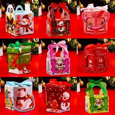 包装盒圣诞苹果手提创意圣诞节礼品礼物平安夜平安糖果礼盒纸盒