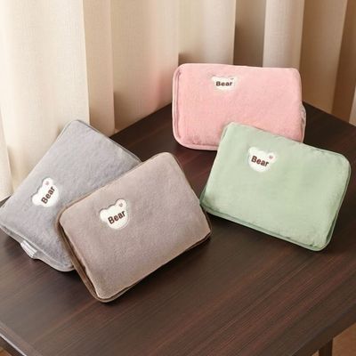爆款御兔绒熊头热水袋布袋可爱暖水袋外套暖肚子捂手套暖宫【3天内发货】