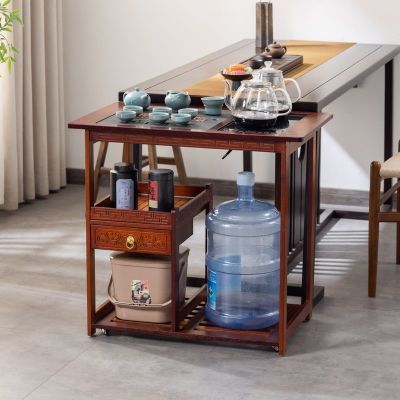 实木移动茶桌小茶台烧水壶一体家用茶水茶车茶几沙发茶吧机小茶桌
