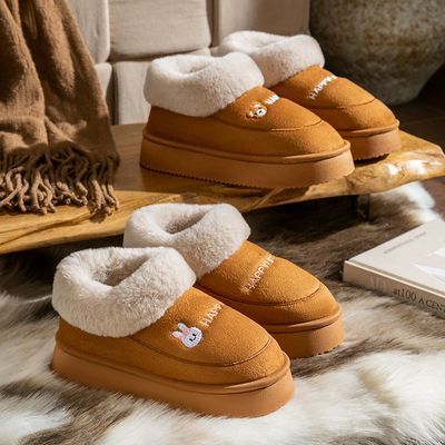 慈溪棉拖鞋女士厚底月子鞋冬天毛绒居家用室内防滑家居保暖情侣男