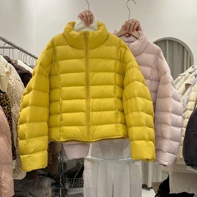 2025冬季新款90鸭绒排骨羽绒服短款立领宽松小个子时尚羽绒服