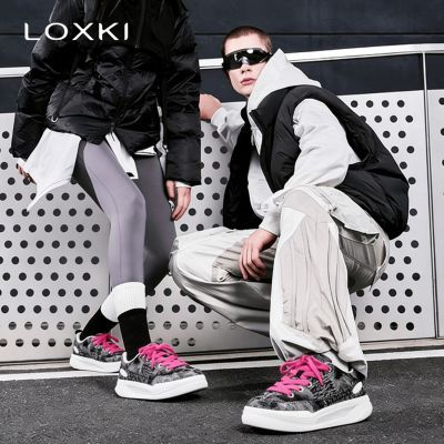 LOXKI洛克斯基Alpha小圆鞋板鞋2026新款男女休闲百搭耐磨增高潮鞋