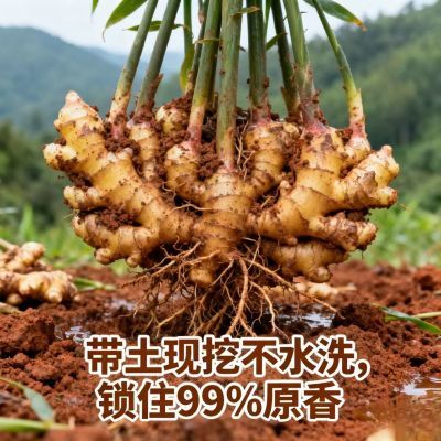 【现挖生姜老姜黄姜】新鲜正宗自种生姜老姜批发老姜辛辣农家整箱