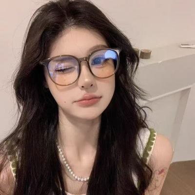 韩系原宿风近视眼镜女学生可配度数素颜大框防蓝光护目平光镜显白