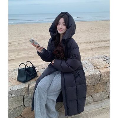 2025新款羽绒服加厚鹅绒衣360g高充绒90鹅绒连帽长款冬季女款外套