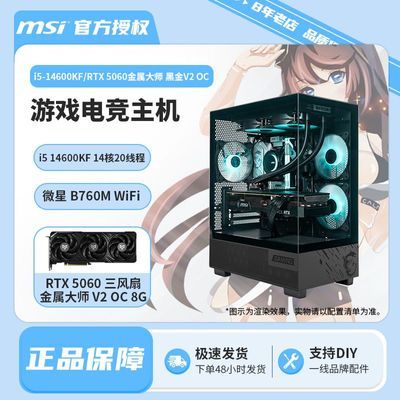 微星i5 12600KF/14600KF影驰RTX5060三风扇游戏电竞DIY电脑主机