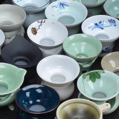 <微瑕介意勿拍>茶漏茶滤茶叶创意过滤网泡茶过滤器功夫陶瓷白瓷