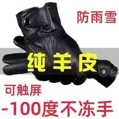 【100%真皮】冬季男士真皮手套触屏加绒保暖骑行加厚款摩托车手套