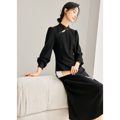 ���ڲ�����IHIMI/���� ������������֯����ȹ��25�궬����֯�̿�����ȹŮ 139Ԫ