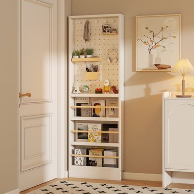 收纳柜实木置物架门后落地架夹缝超薄收纳架洞洞板书架薄柜缝隙柜【7天内发货】