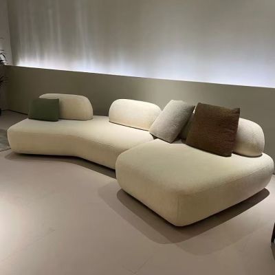 意式极简布艺沙发侘寂风客厅大户型设计师豆腐块组合岛屿模块沙发