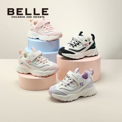 百丽童鞋女童运动鞋秋冬季轻便舒适甜美花朵休闲鞋时尚百搭老爹鞋