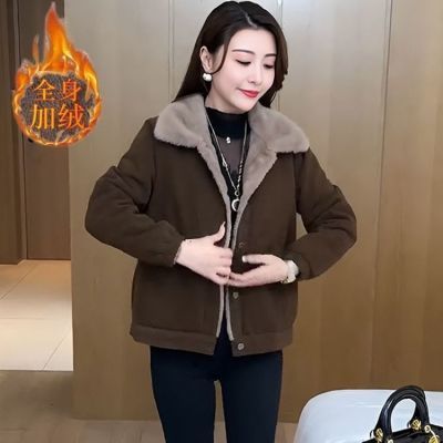 大牌清仓秋冬新款女士高档外套气质休闲加绒保暖百搭夹克新年上衣