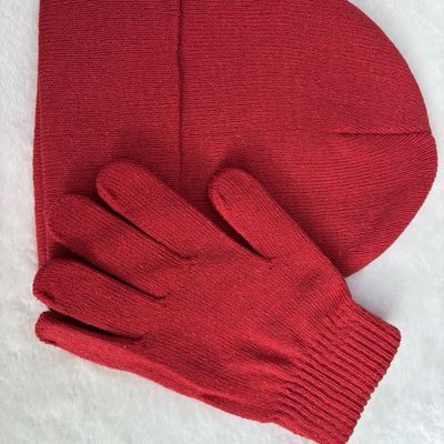 新年红帽子手套套装秋冬保暖防风户外保暖防寒男女情侣款