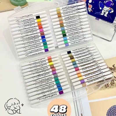 正版丙烯马克笔儿童专用可叠色多色不透纸学生美术幼儿园无毒收纳【3天内发货】