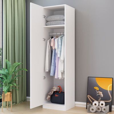 白色实木生态板单门双门衣柜卧室家用欧式小户型收纳储物宿舍衣柜