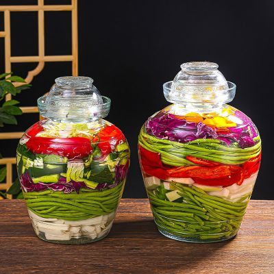 泡菜坛子家用玻璃密封大容量加厚透明辣白菜萝卜酸菜四川腌菜罐子