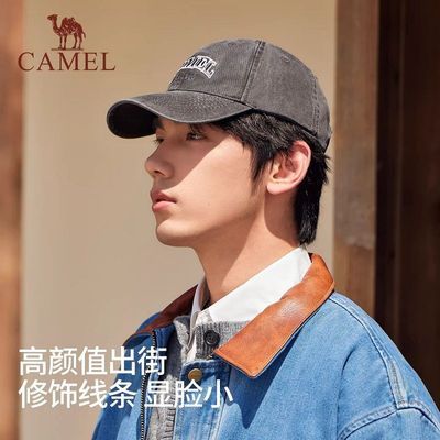 【骆驼】棒球帽宽帽檐大脸显脸小2025年新款女网球复古做旧鸭舌帽子男