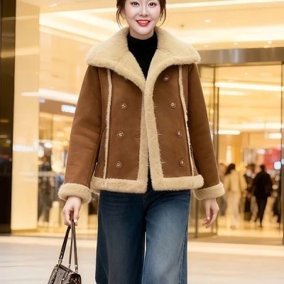 2026新款加厚加绒保暖外套时尚洋气水貂毛女装皮毛一体上衣【15天内发货】