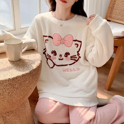 ���ڲ�������ͨС��è˯��Ů��ů�Ӻ�ɺ���޿��⴩�ﶬ�������Ҿӷ�������װ 49Ԫ