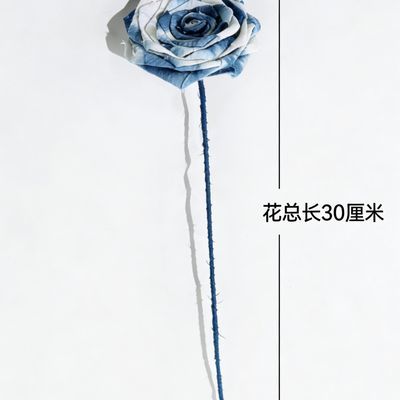 扎染玫瑰花朵摆设电视柜闺蜜幼儿园手工扎染作业 蓝靛植物染 成品