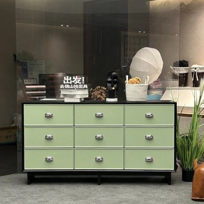 多巴胺中古九斗柜复古实木玄关柜客厅卧室床尾储物边柜落地抽屉式