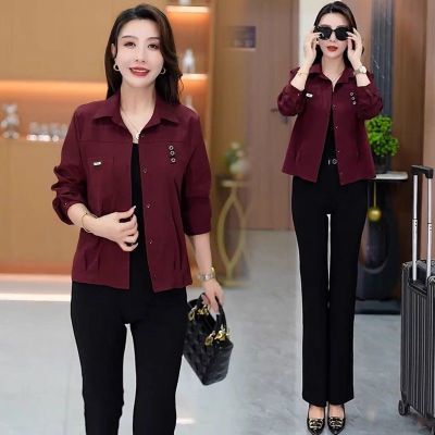 休闲短外套女士衬衣2026春季新款中年妈妈衬衫洋气减龄长袖上衣女