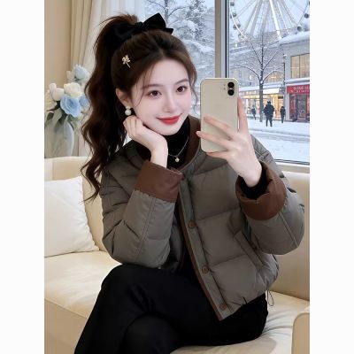 欧货重工拼色棉衣棉服女2026冬季新款小个子保暖加厚宽松棉袄外套【15天内发货】