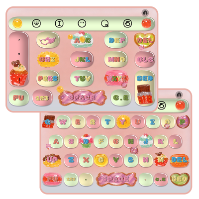 芭比硬糖/ios苹果安卓百度输入法皮肤键盘白肚皮双系统双色