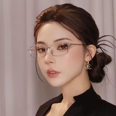金丝窄框眼镜近视女近视可配度数高级感纯欲素颜韩系御姐风眼睛框