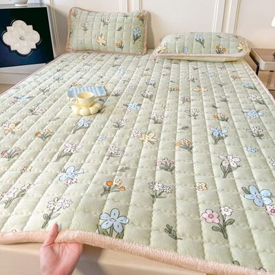 加厚牛奶绒床垫冬季保暖学生宿舍垫子单双人家用软垫子加绒