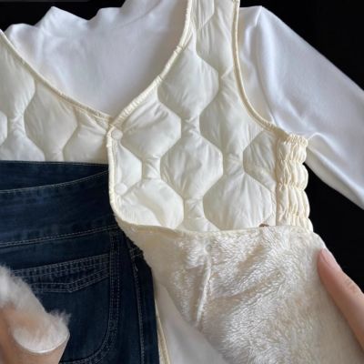 羽绒棉马甲女秋冬配大衣内搭无袖马夹内胆羊羔绒加绒加厚保暖背心【7天内发货】