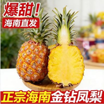 海南正宗金钻凤梨新鲜当季正宗甜凤梨清甜爽口脆甜无渣爆甜多汁