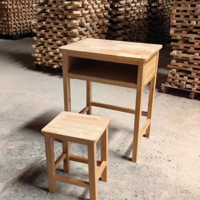 新款全实木中小学校同款课桌椅套装培训班室内同款老式家用书桌