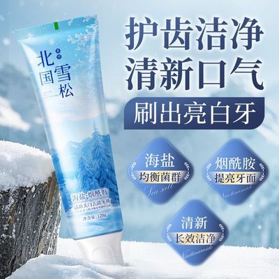 正品海盐烟酰胺口气清新美白祛渍牙膏祛黄祛口臭清洁口腔家庭装优惠券