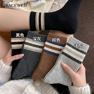 【婷美】袜子女民族风春秋中长筒袜复古韩系ins学生潮流显瘦百搭长袜