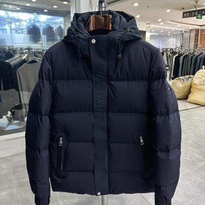 冬季男士鸭绒新款H家品牌撤柜剪标加厚羽绒服连帽保暖外套