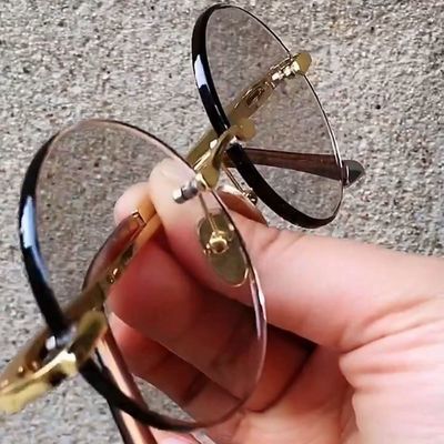 天然水晶石头镜清凉户外高清养目太阳镜高档圆形复古抗疲劳墨镜驱