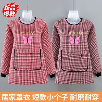 洋气小个子短款罩衣外穿上班家用夏季透气薄款围裙新款耐脏工作服